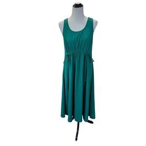 Athleta NWOT Echo Sleeveless Midi Dress Scoop Neck Lightweight Green Size M